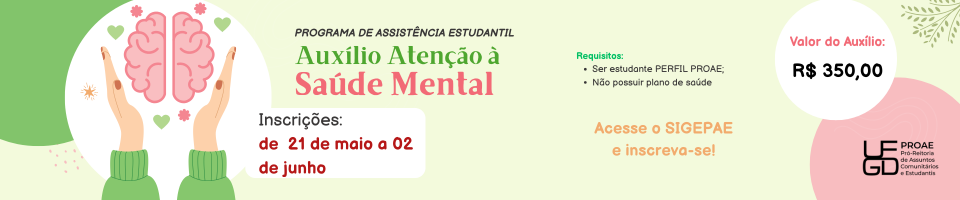 Inscrições Abertas Auxílio Atenção à Saúde Mental